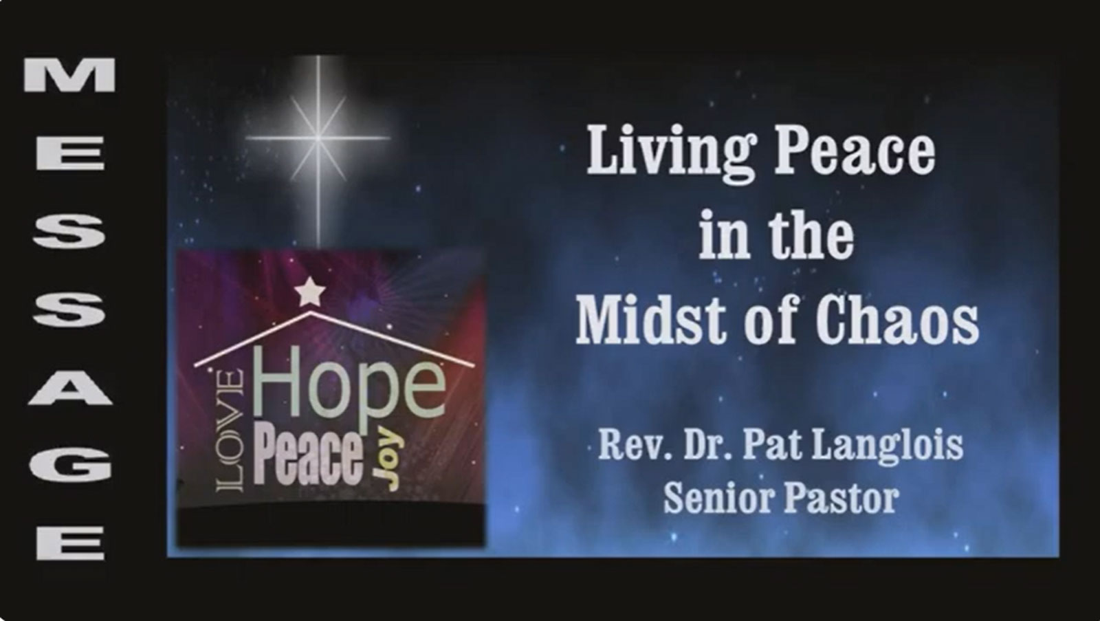 Advent: Foundation For Our Faith-Finding Peace in the Midst of Pain-Rev. Pat Langlois - Dec 10, 2023