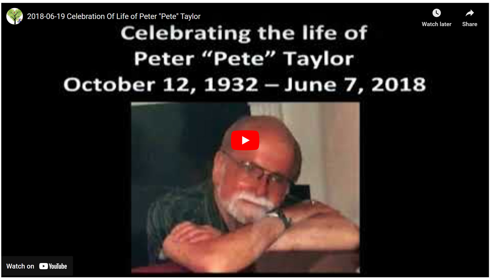 Pete Taylor's Celebration of Life - June 19, 2018