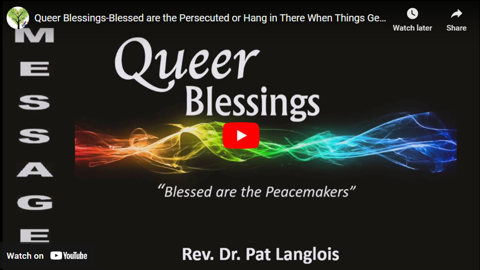 Queer Blessings-Blessed are the Persecuted or Hang in There When Things Get Tough - October 23, 2022