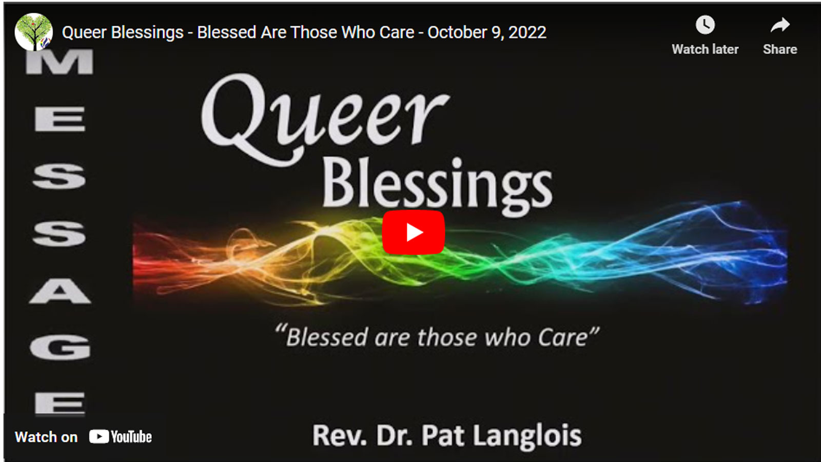 Queer Blessings – Blessed Are Those Who Care – October 9, 2022