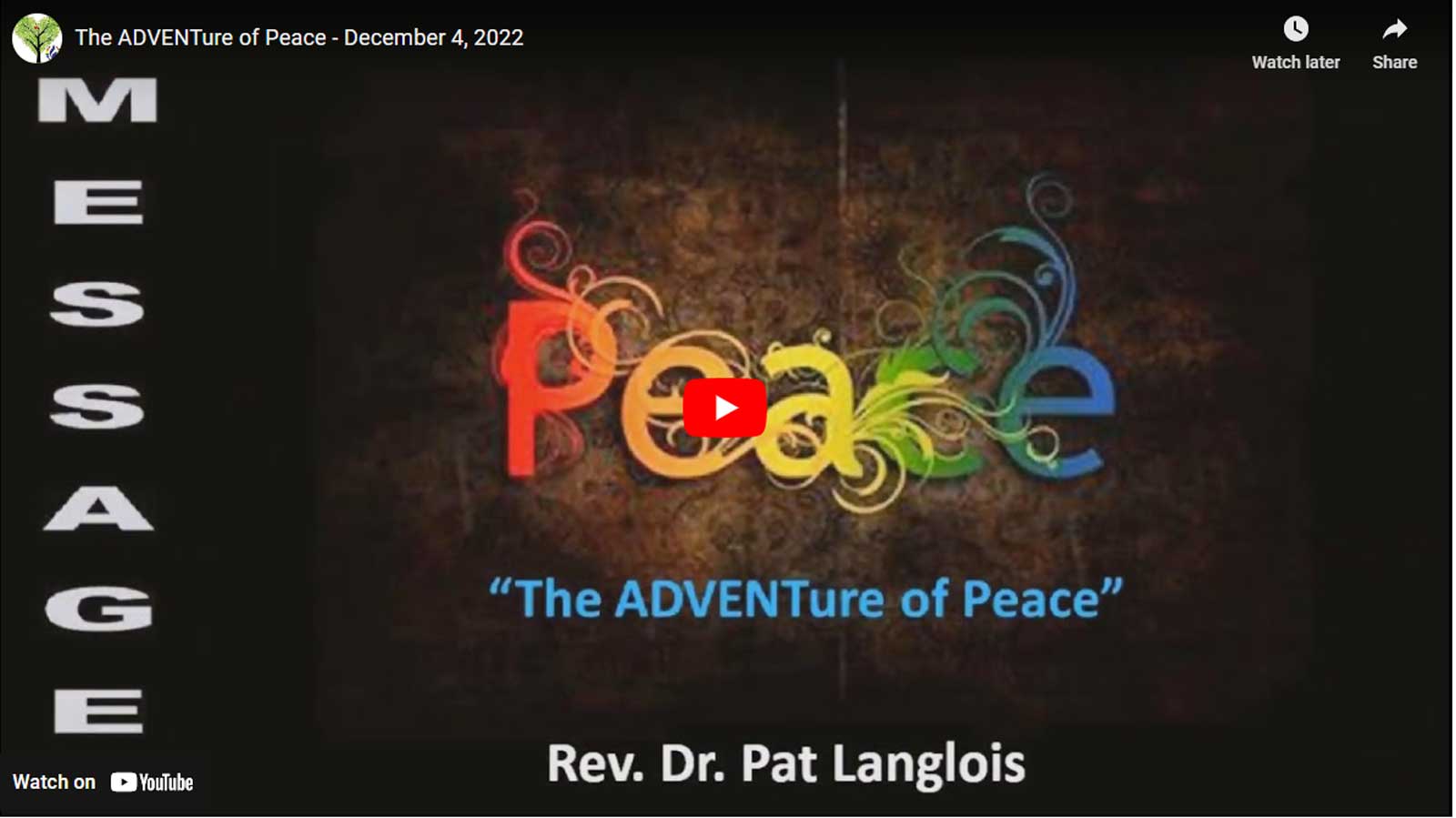 The ADVENTure of Peace – December 4, 2022